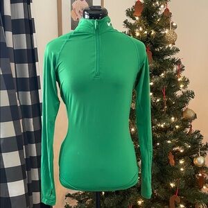 Nike Pro S Green Half-Zip Dri-Fit Women's Fitted Top